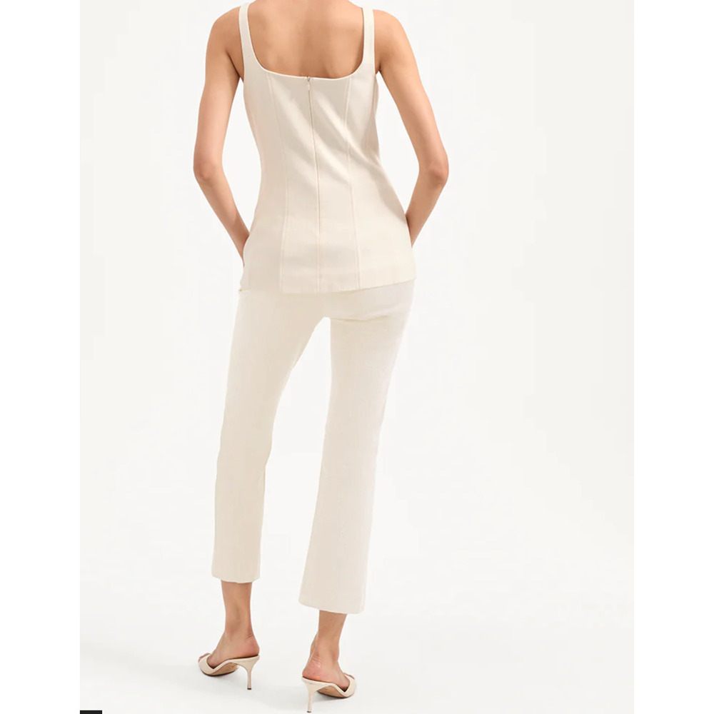 Veronica Beard Kimra Straight-Leg Pant Ecru US 4 - Picture 4 of 12